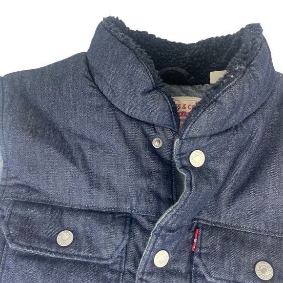 Levi's Thermore Snap Vest With Sherpa Collar - Sz Small - Picture 7 of 10